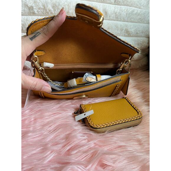 NWT Coach Tabby with Matching Wallet in Buttercup Yellow Whipstitch - Picture 9 of 13